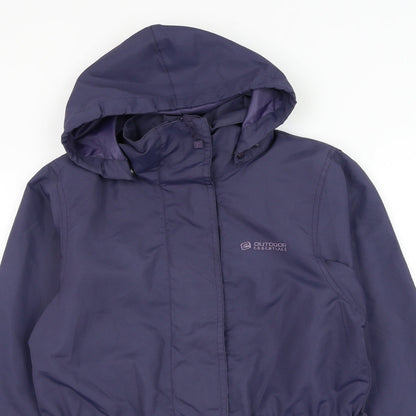 Womens UK Size 8 Outdoor Essentials Blue Rain Coat