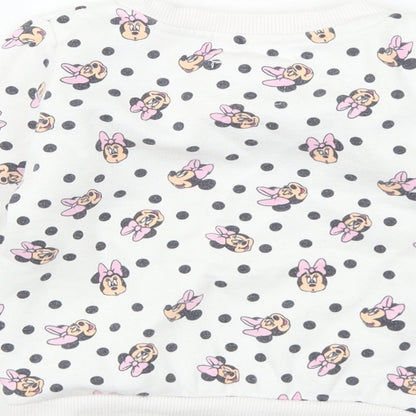 Primark Girls White Geometric Polyester Pullover Sweatshirt Size 2-3 Years Pullover - Minnie Mouse