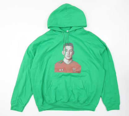 Mens UK Size XL Gildan Green Pullover Hoodie