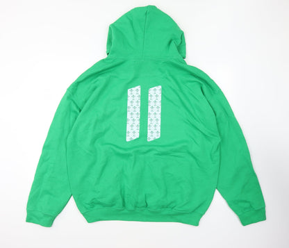 Mens UK Size XL Gildan Green Pullover Hoodie
