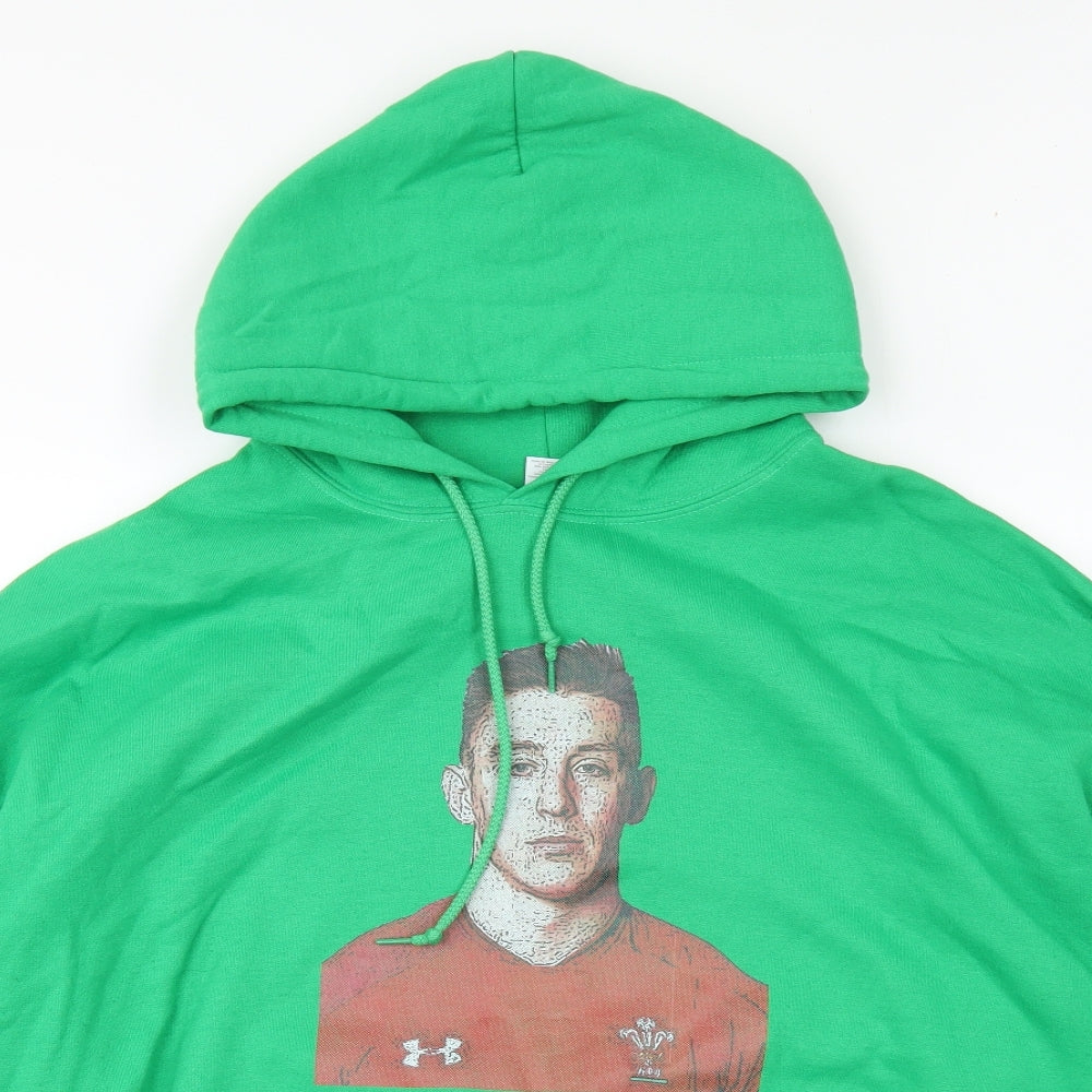Mens UK Size XL Gildan Green Pullover Hoodie