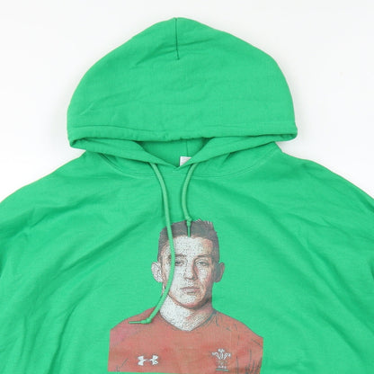 Mens UK Size XL Gildan Green Pullover Hoodie