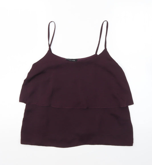 New Look Womens Purple Polyester Camisole Blouse Size 10 Square Neck
