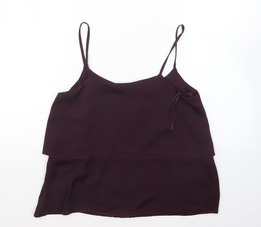 New Look Womens Purple Polyester Camisole Blouse Size 10 Square Neck