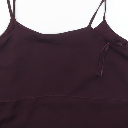 New Look Womens Purple Polyester Camisole Blouse Size 10 Square Neck
