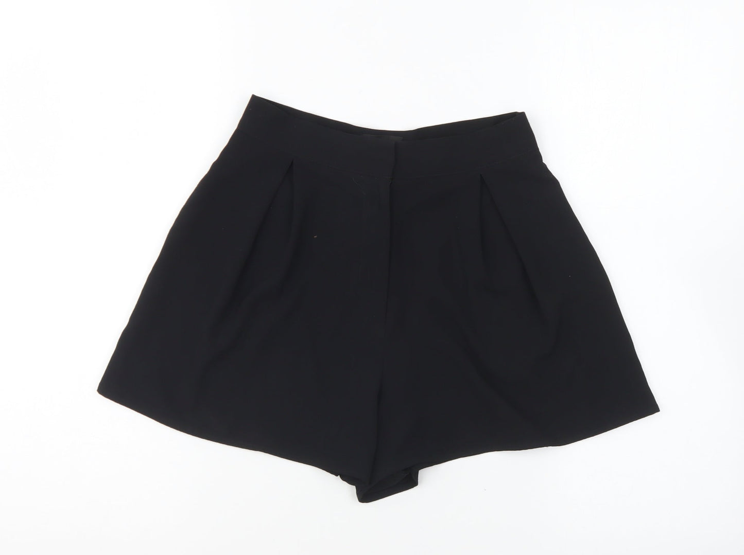 Topshop Womens Black Polyester Hot Pants Shorts Size 6 L7 in Regular Button