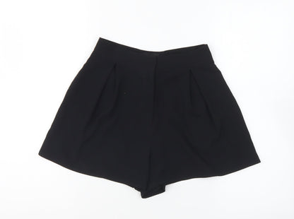 Topshop Womens Black Polyester Hot Pants Shorts Size 6 L7 in Regular Button