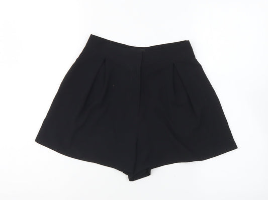 Topshop Womens Black Polyester Hot Pants Shorts Size 6 L7 in Regular Button