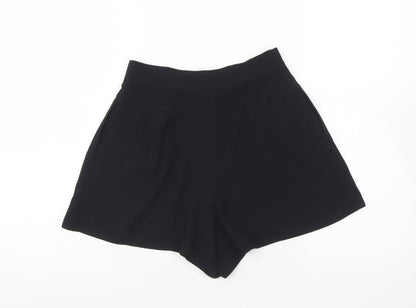 Topshop Womens Black Polyester Hot Pants Shorts Size 6 L7 in Regular Button
