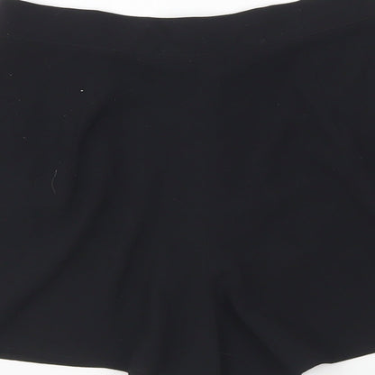 Topshop Womens Black Polyester Hot Pants Shorts Size 6 L7 in Regular Button