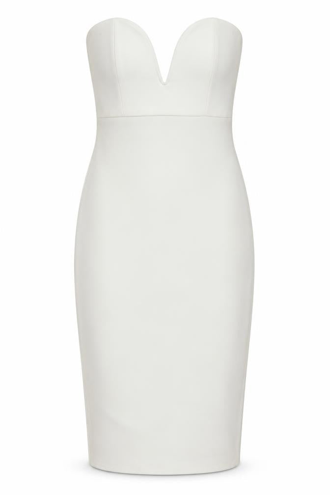 Missguided Womens White Polyester Pencil Dress Size 8 Off the Shoulder Pullover