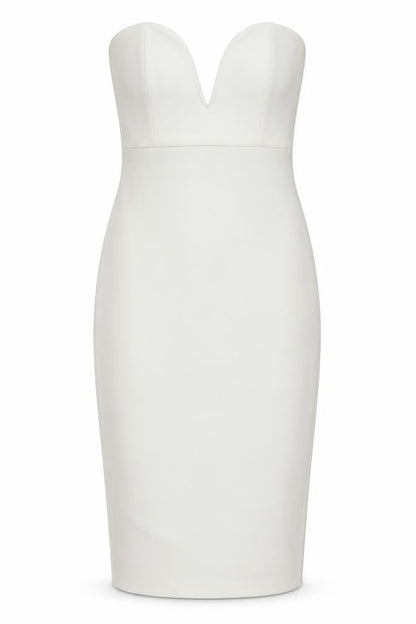 Missguided Womens White Polyester Pencil Dress Size 8 Off the Shoulder Pullover