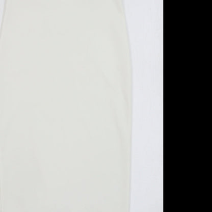 Missguided Womens White Polyester Pencil Dress Size 8 Off the Shoulder Pullover
