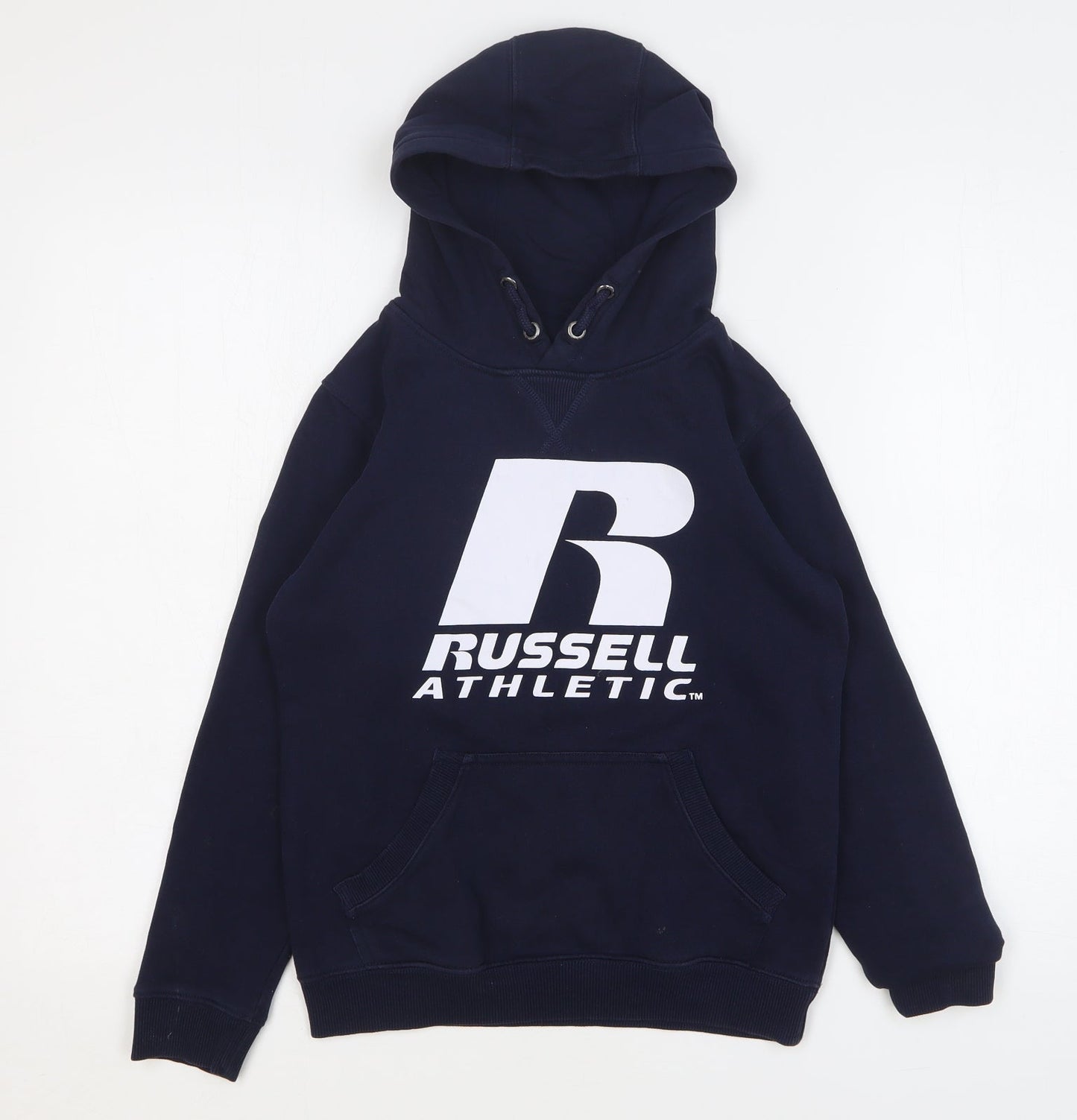 Russell Athletic Boys Blue Cotton Pullover Hoodie Size 9-10 Years Pullover