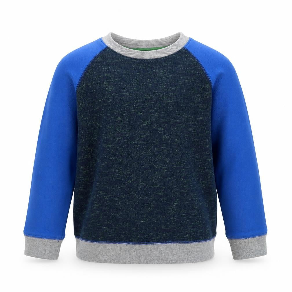 Lands End Boys Multicoloured Colourblock Cotton Pullover Sweatshirt Size 8-9 Years Pullover