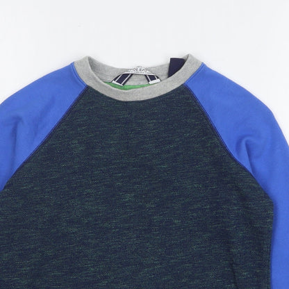 Lands End Boys Multicoloured Colourblock Cotton Pullover Sweatshirt Size 8-9 Years Pullover