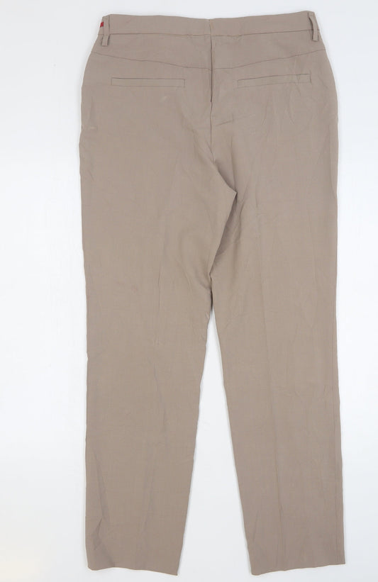 GARDEUR Womens Beige Polyester Trousers Size 34 L30 in Regular Button