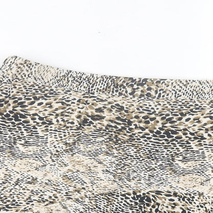 PEP&CO Womens Brown Animal Print Polyester Skater Skirt Size 6