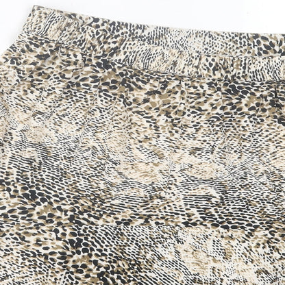PEP&CO Womens Brown Animal Print Polyester Skater Skirt Size 6