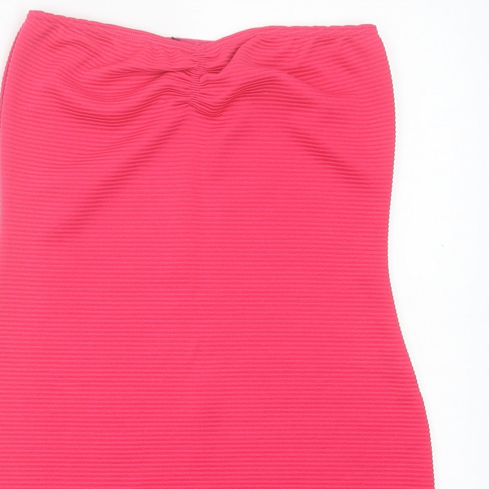 Preworn Womens Pink Polyester Bodycon Size S Sweetheart Pullover