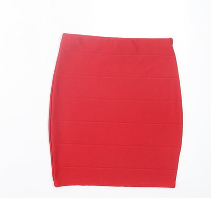 Missguided Womens Red Polyester Bandage Skirt Size 8