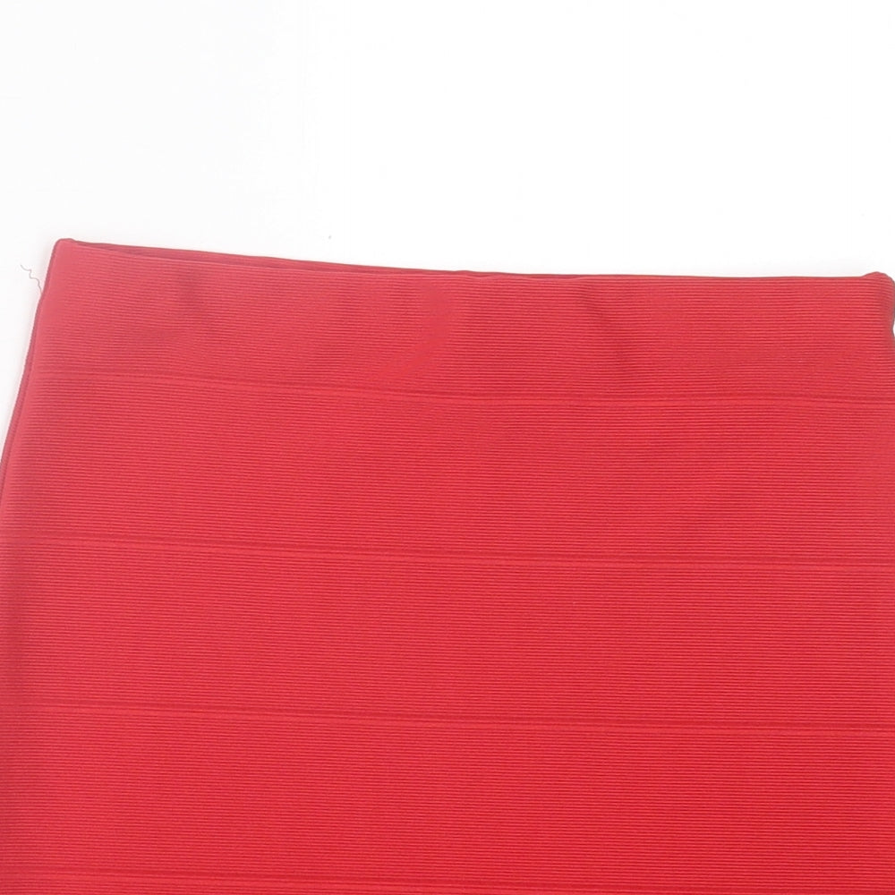 Missguided Womens Red Polyester Bandage Skirt Size 8