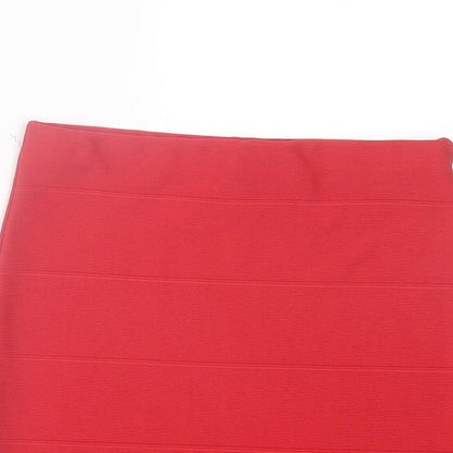 Missguided Womens Red Polyester Bandage Skirt Size 8