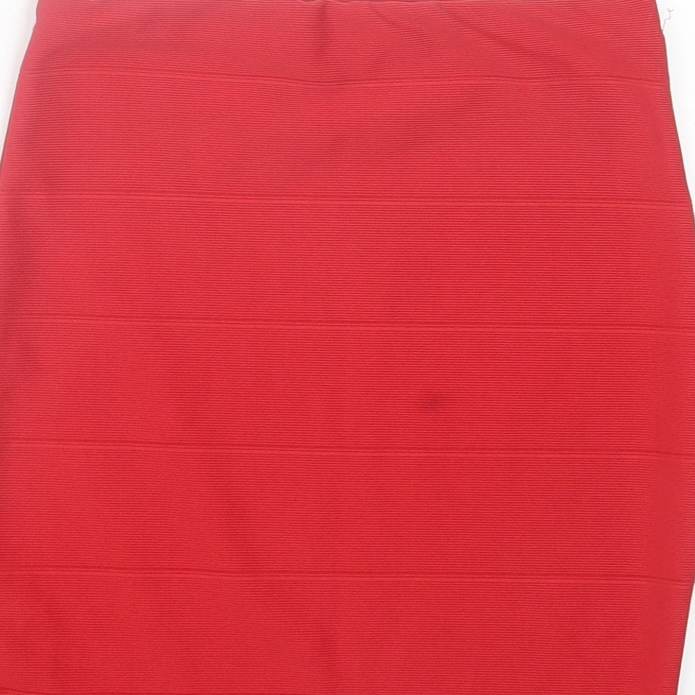 Missguided Womens Red Polyester Bandage Skirt Size 8
