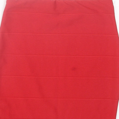 Missguided Womens Red Polyester Bandage Skirt Size 8