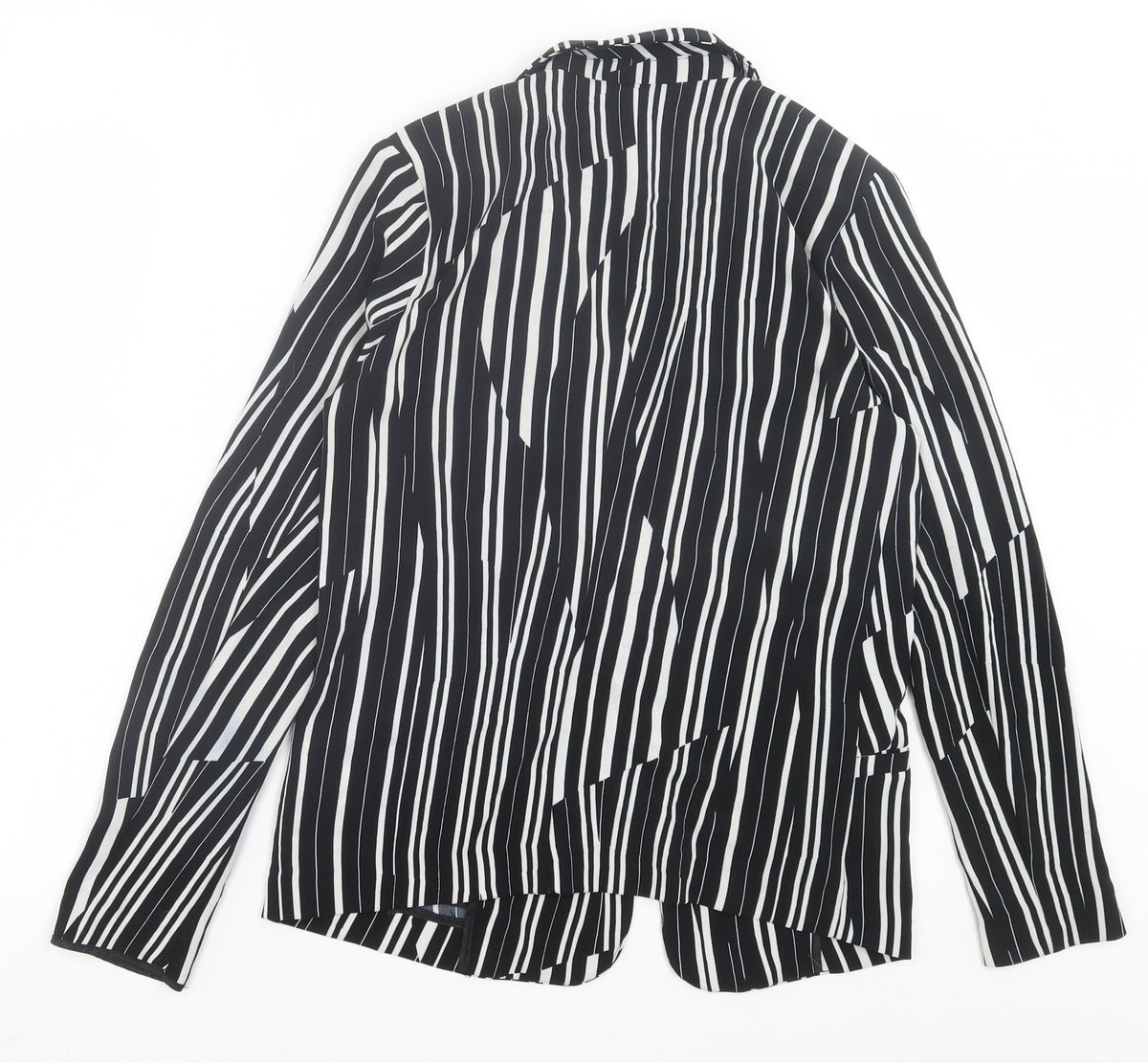 H7m Womens Black Striped Jacket Size 8