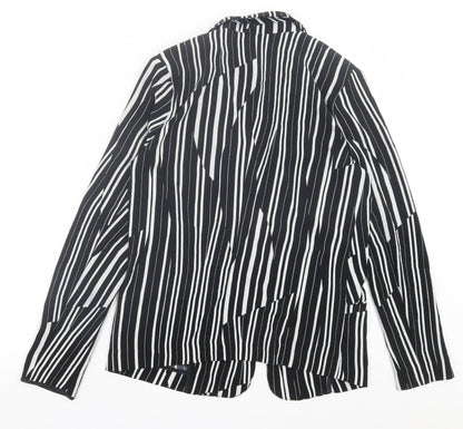 H7m Womens Black Striped Jacket Size 8
