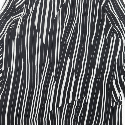 H7m Womens Black Striped Jacket Size 8
