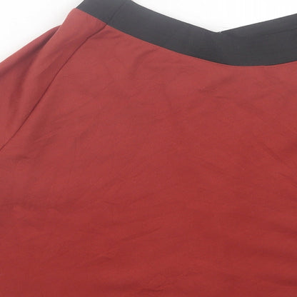 Pull&Bear Womens Orange Polyester Skater Skirt Size S