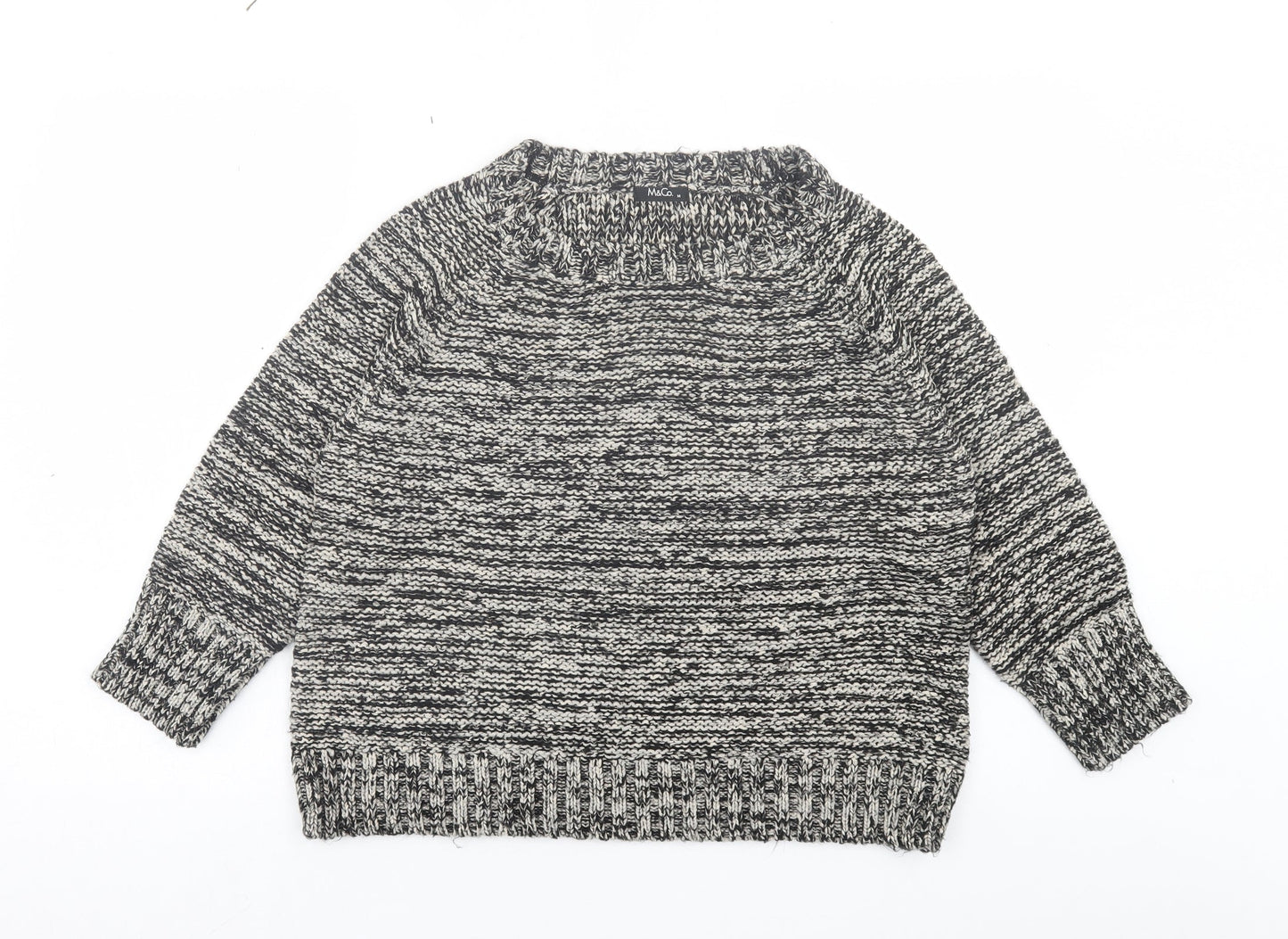 Womens UK Size M M&Co Grey Pullover Jumper