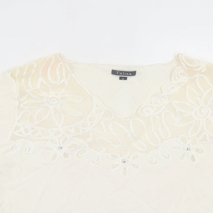 Womens UK Size M Talisa Ivory Basic T-Shirt