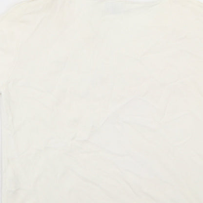 Womens UK Size M Talisa Ivory Basic T-Shirt