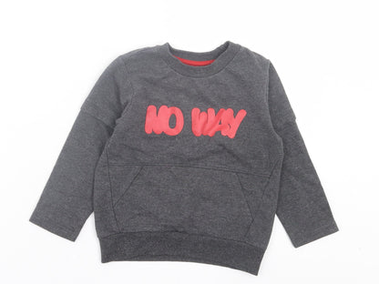 Very Boys Grey Cotton Pullover Sweatshirt Size 2-3 Years Pullover - No Way