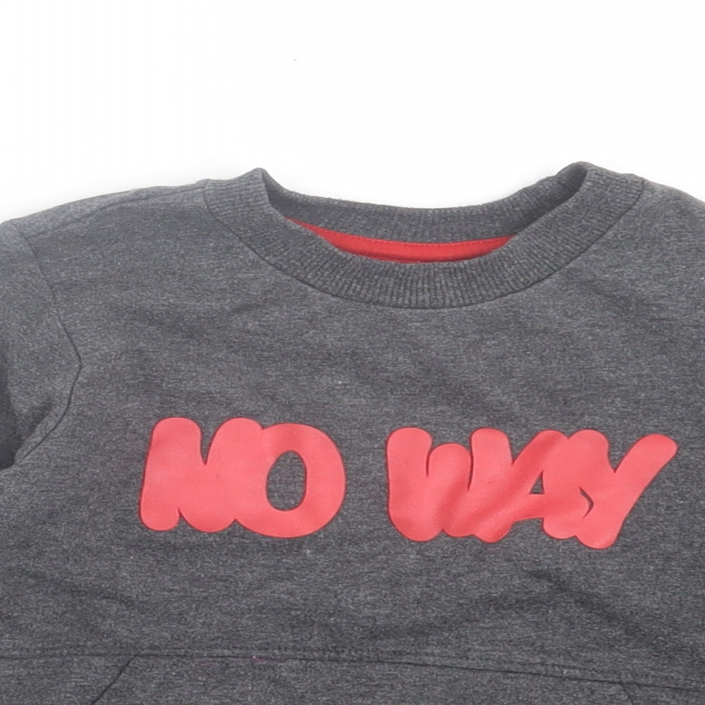 Very Boys Grey Cotton Pullover Sweatshirt Size 2-3 Years Pullover - No Way