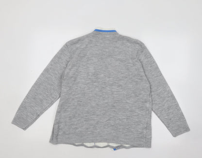 Womens UK Size L Mia Moda Grey Pullover Jumper