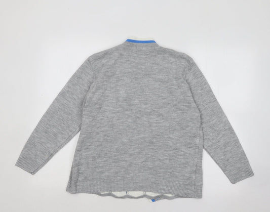 Womens UK Size L Mia Moda Grey Pullover Jumper