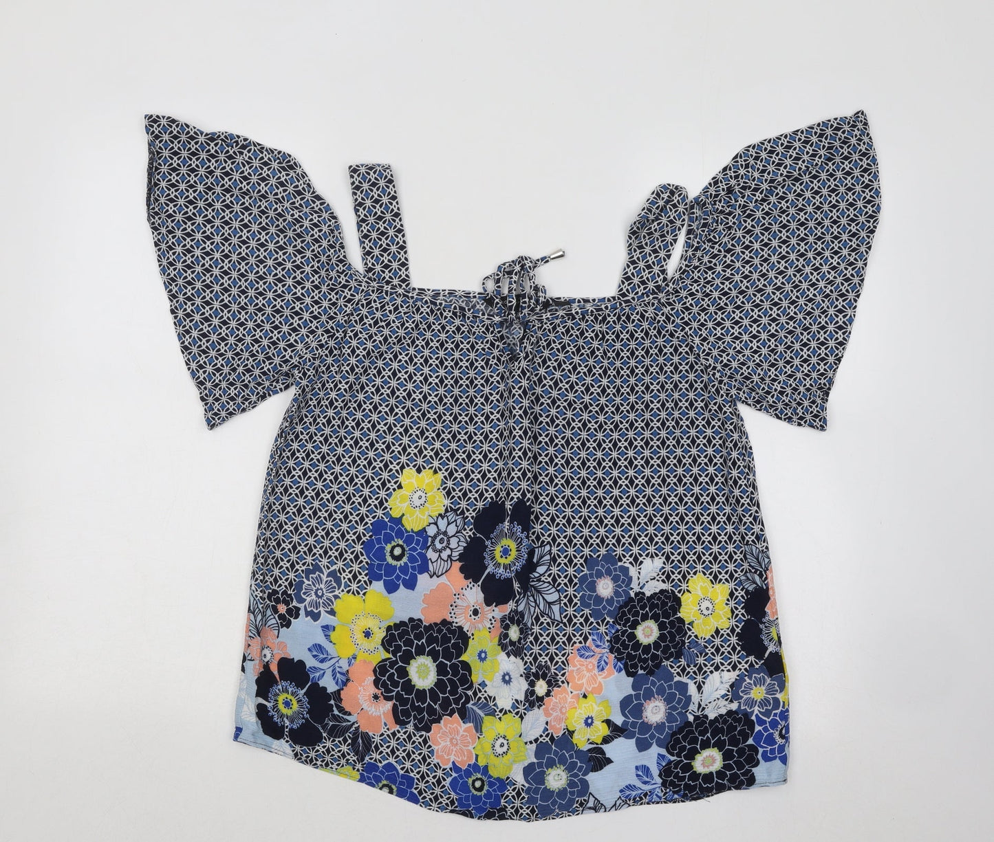 Womens UK Size 10 Dorothy Perkins Blue Basic Blouse