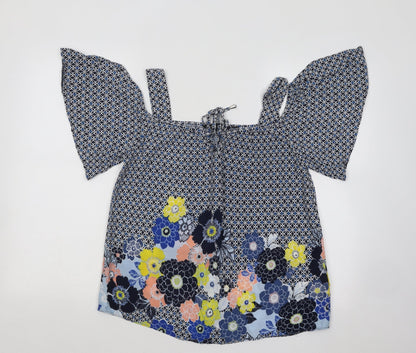 Womens UK Size 10 Dorothy Perkins Blue Basic Blouse
