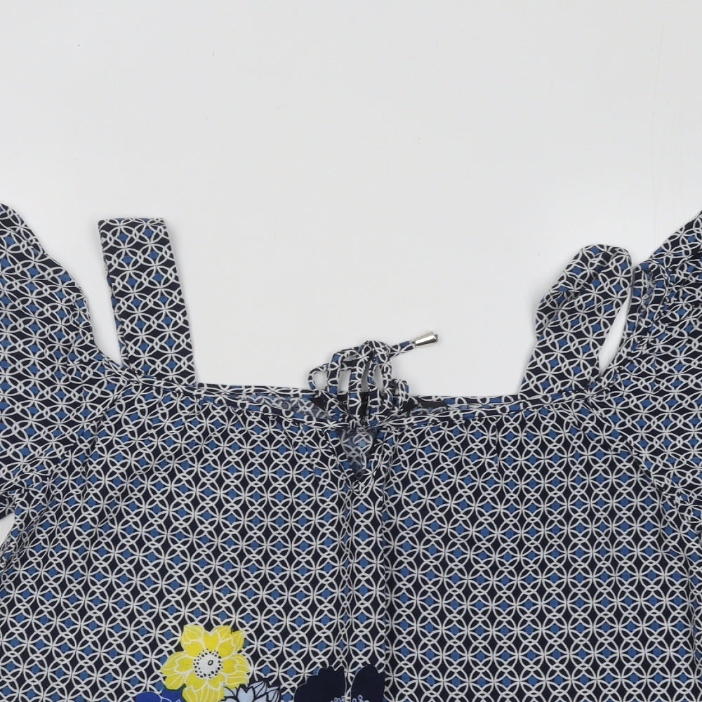 Womens UK Size 10 Dorothy Perkins Blue Basic Blouse