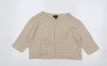 Womens UK Size 10 Topshop Beige Cardigan Jumper