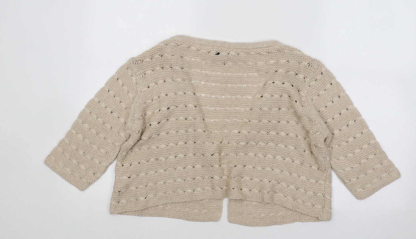 Womens UK Size 10 Topshop Beige Cardigan Jumper