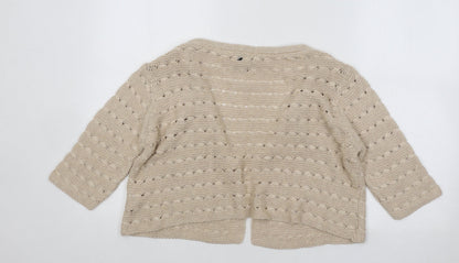 Womens UK Size 10 Topshop Beige Cardigan Jumper