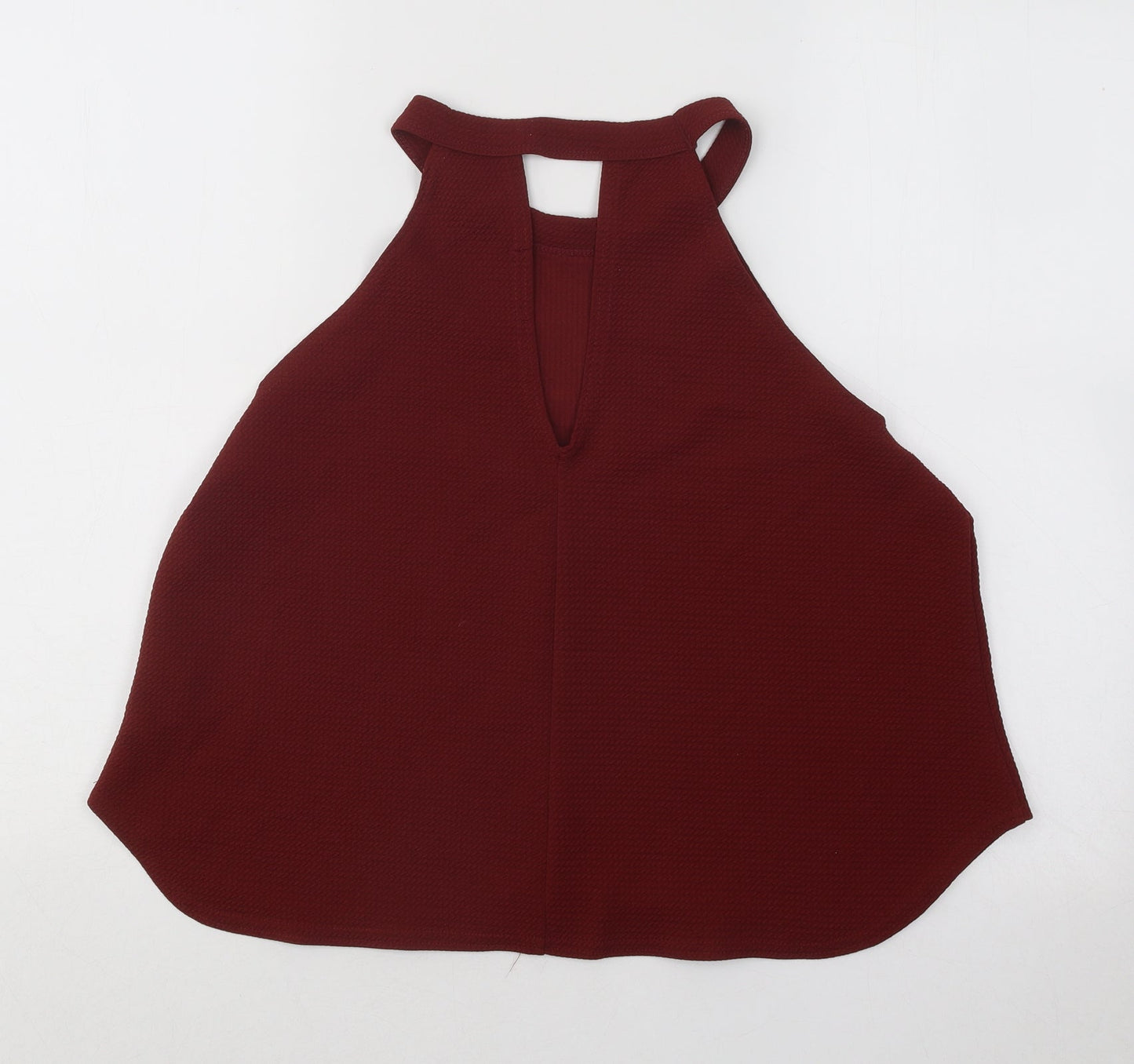 Boohoo Womens Purple Cotton Basic Tank Size 14 Round Neck