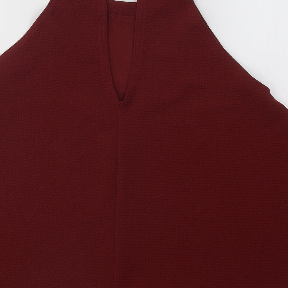 Boohoo Womens Purple Cotton Basic Tank Size 14 Round Neck