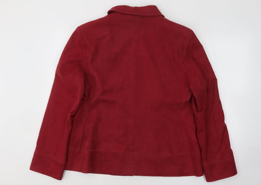 M&Co Womens Red Bomber Jacket Jacket Size 16 Zip