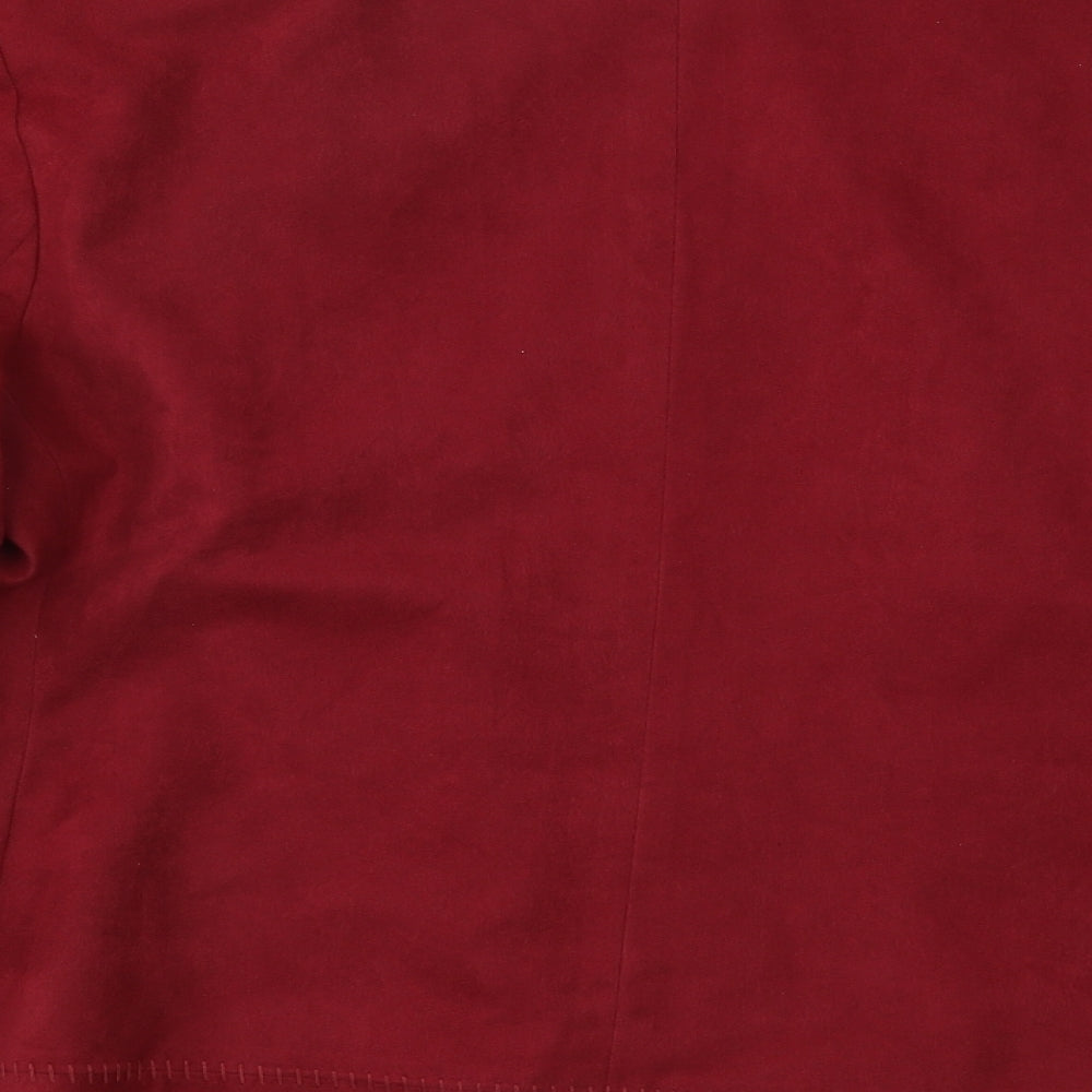 Womens UK Size 16 M&Co Red Bomber Jacket